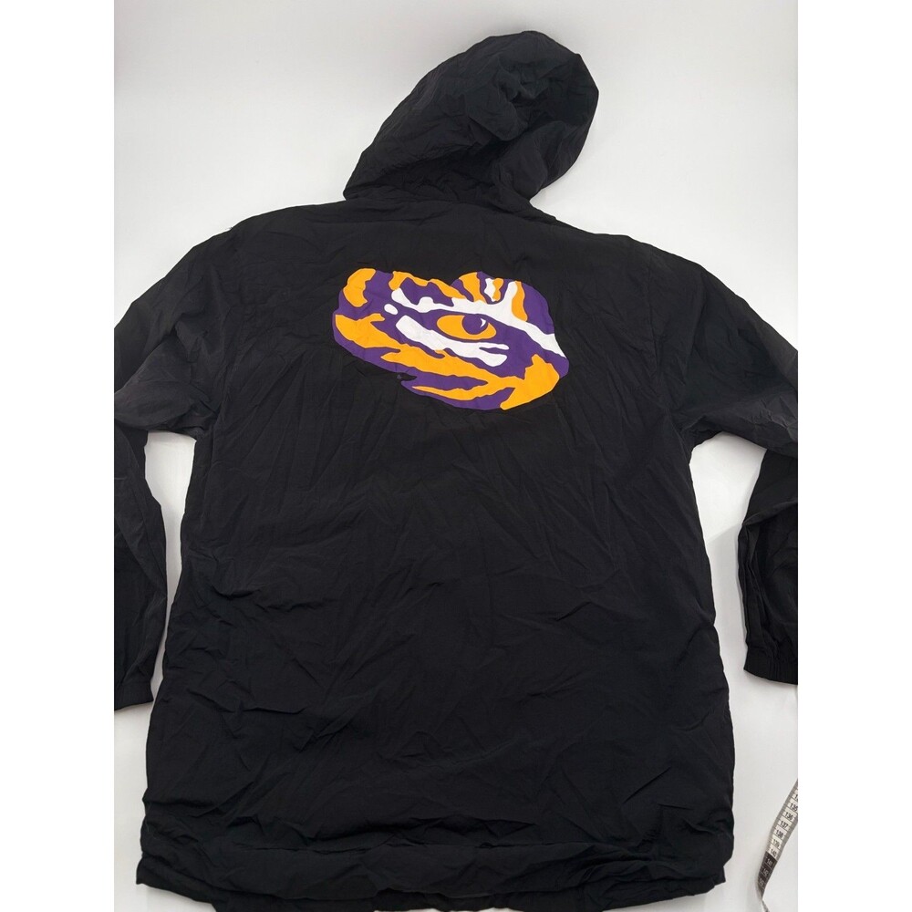 Victoria's Secret PINK LSU Tigers Anorak Jacket Mens M/L Black Purple Full Zip